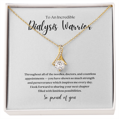 Dialysis Warrior Ribbon Pendant Necklace