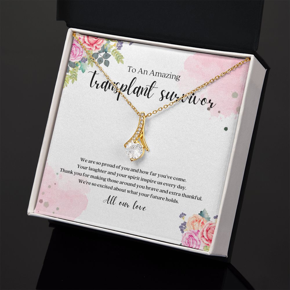 Transplant Survivor Ribbon Pendant Necklace