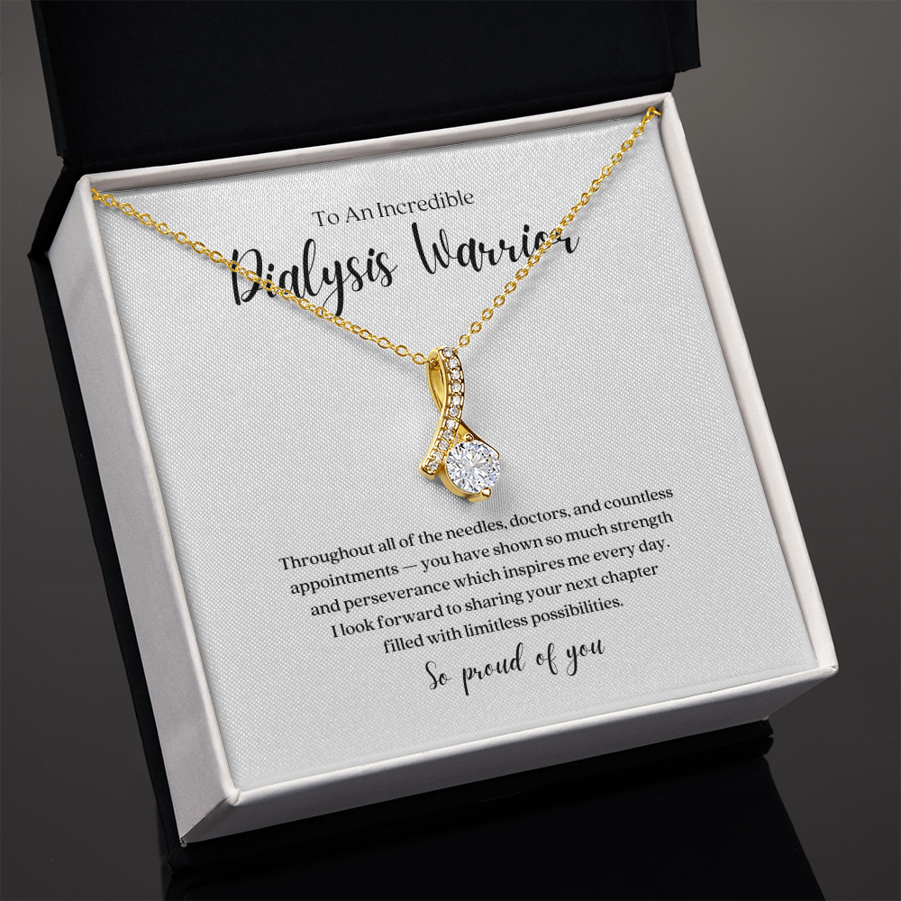 Dialysis Warrior Ribbon Pendant Necklace
