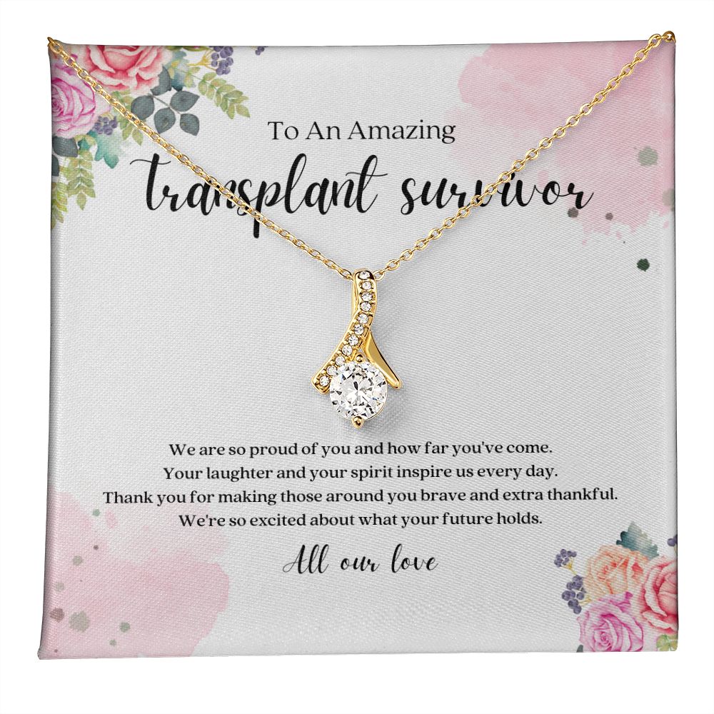 Transplant Survivor Ribbon Pendant Necklace
