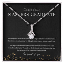 Load image into Gallery viewer, Masters Degree Graduation Gift Ribbon Pendant Necklace

