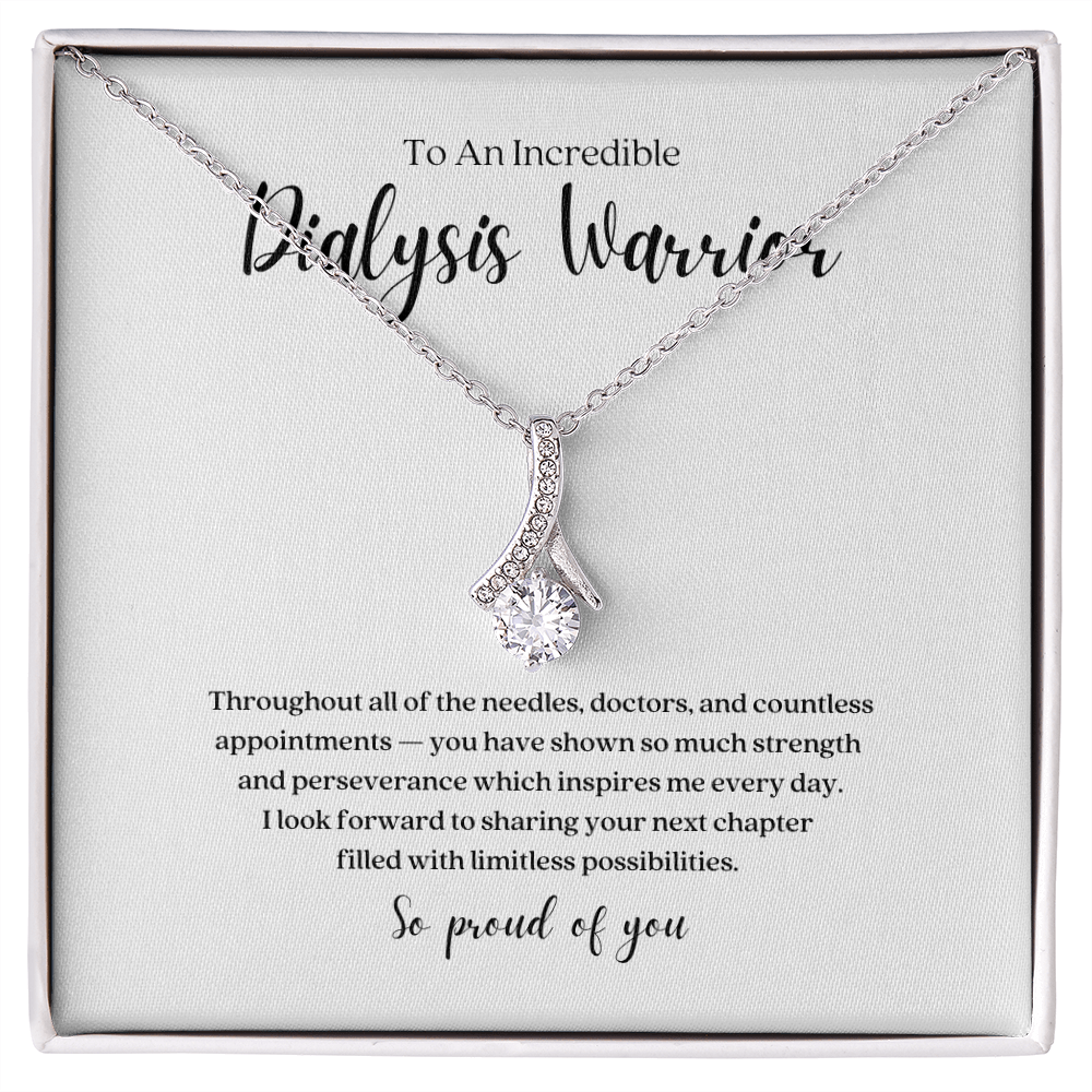 Dialysis Warrior Ribbon Pendant Necklace