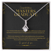 Load image into Gallery viewer, Masters Degree Graduation Gift Ribbon Pendant Necklace
