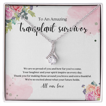 Transplant Survivor Ribbon Pendant Necklace