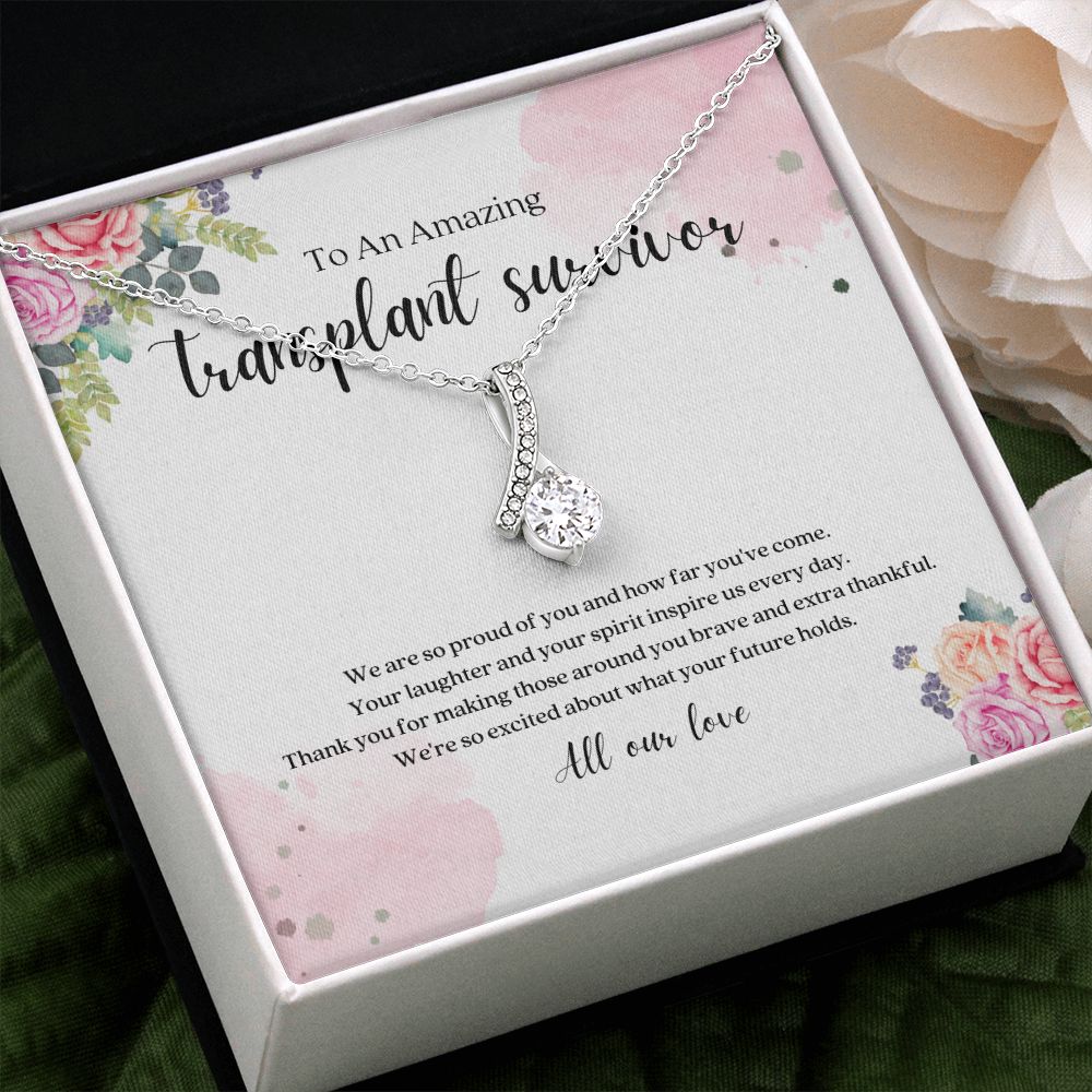 Transplant Survivor Ribbon Pendant Necklace