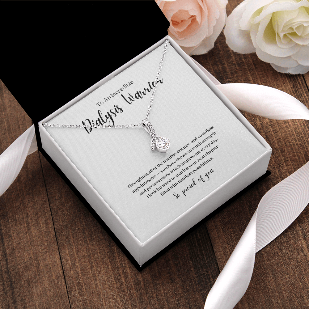 Dialysis Warrior Ribbon Pendant Necklace