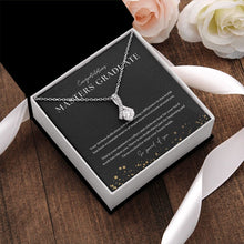 Load image into Gallery viewer, Masters Degree Graduation Gift Ribbon Pendant Necklace
