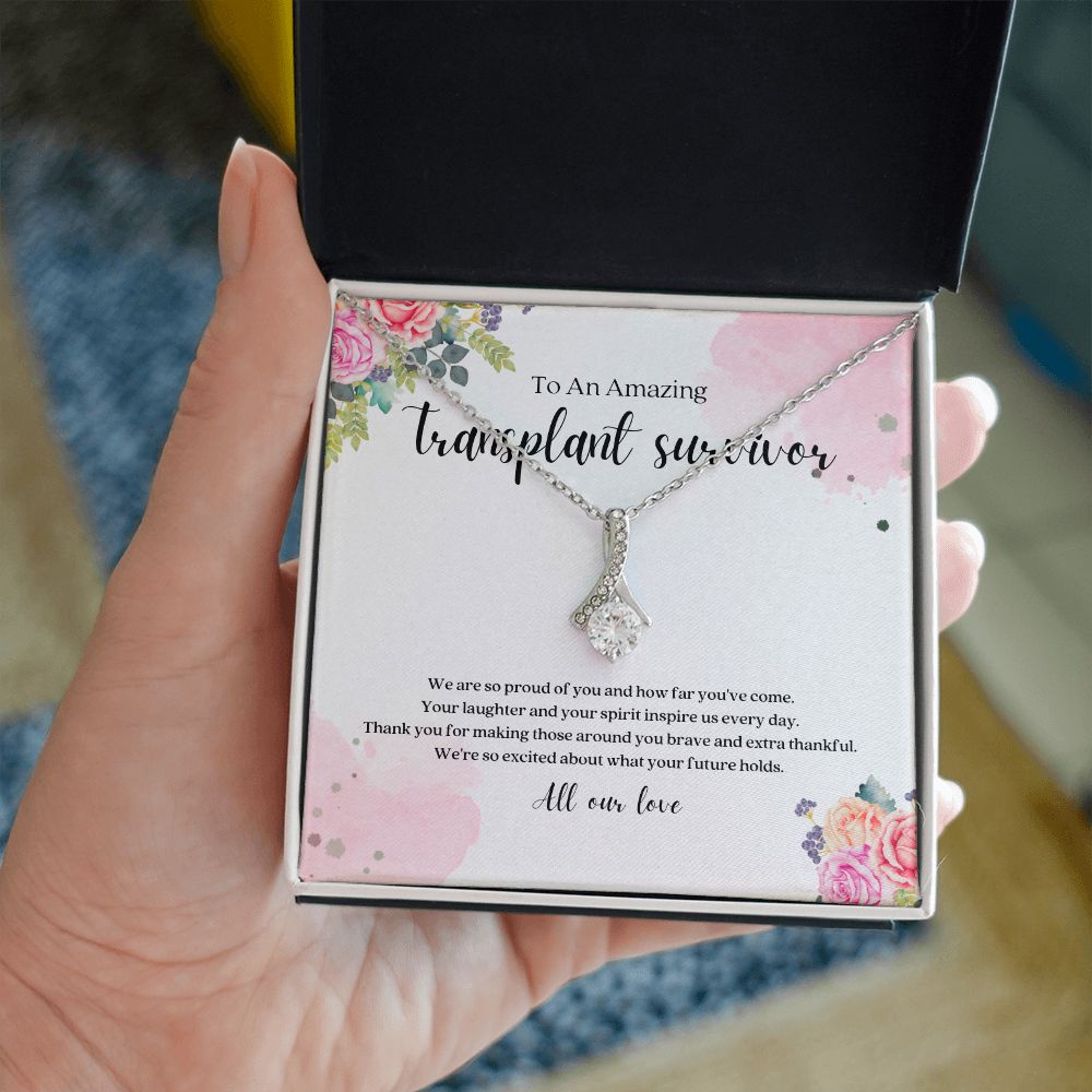 Transplant Survivor Ribbon Pendant Necklace