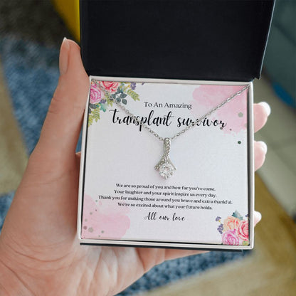 Transplant Survivor Ribbon Pendant Necklace