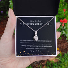 Load image into Gallery viewer, Masters Degree Graduation Gift Ribbon Pendant Necklace
