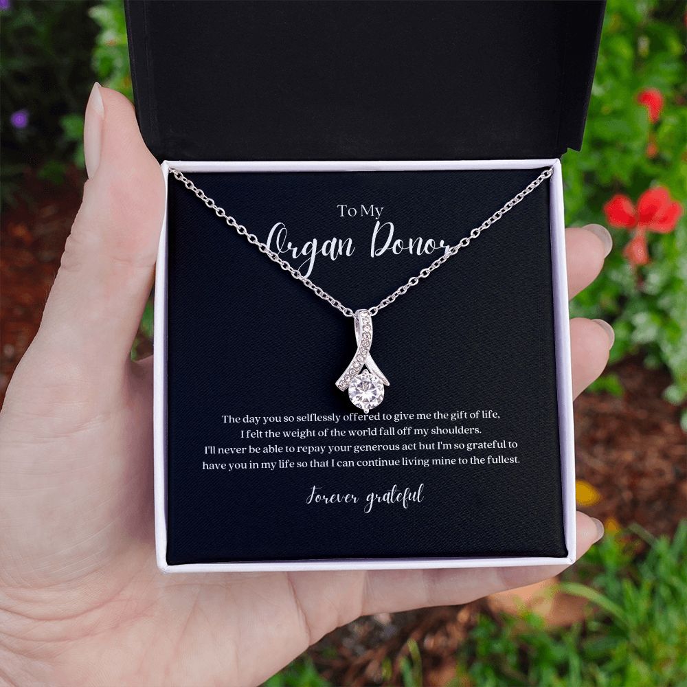 Organ Donor Ribbon Pendant Necklace
