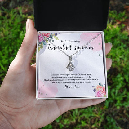 Transplant Survivor Ribbon Pendant Necklace