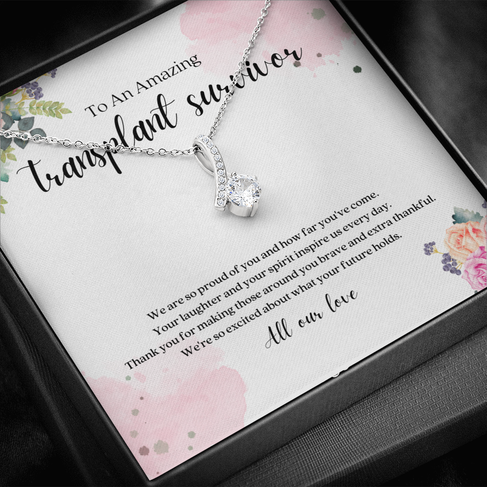 Transplant Survivor Ribbon Pendant Necklace