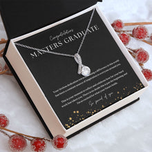 Load image into Gallery viewer, Masters Degree Graduation Gift Ribbon Pendant Necklace
