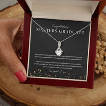 Load image into Gallery viewer, Masters Degree Graduation Gift Ribbon Pendant Necklace
