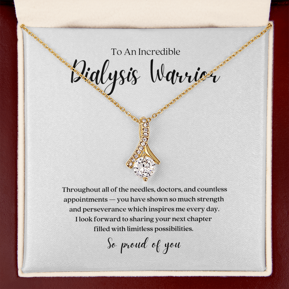 Dialysis Warrior Ribbon Pendant Necklace