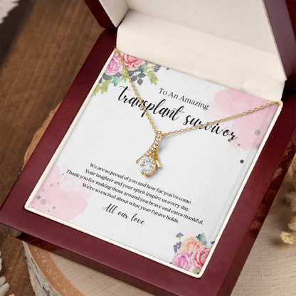 Transplant Survivor Ribbon Pendant Necklace