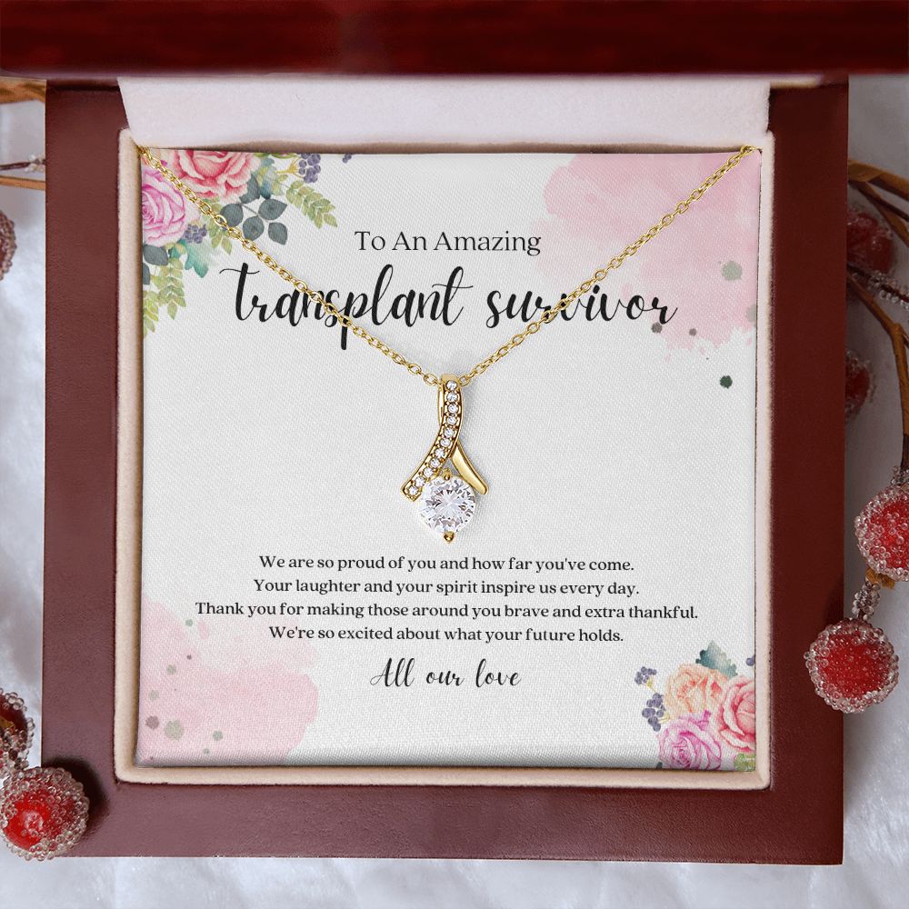 Transplant Survivor Ribbon Pendant Necklace
