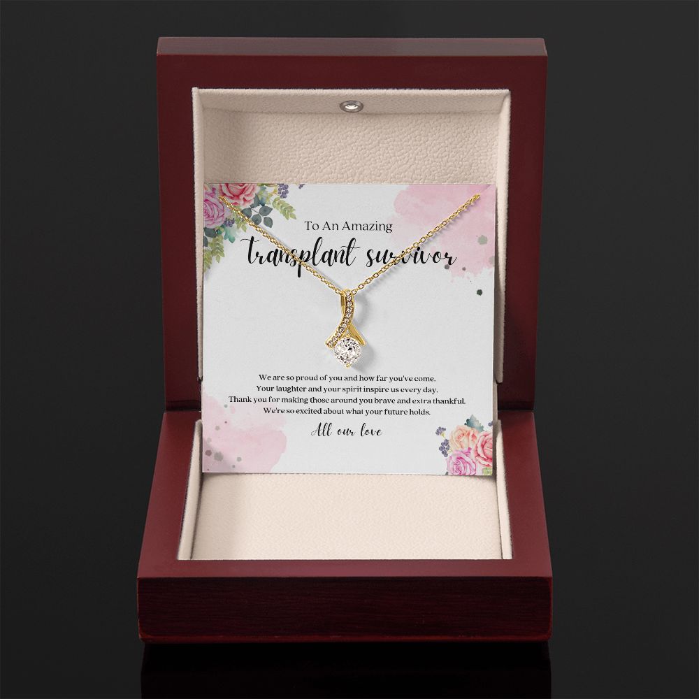 Transplant Survivor Ribbon Pendant Necklace