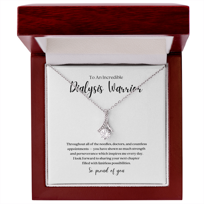 Dialysis Warrior Ribbon Pendant Necklace
