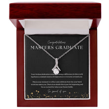 Load image into Gallery viewer, Masters Degree Graduation Gift Ribbon Pendant Necklace
