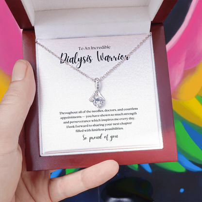 Dialysis Warrior Ribbon Pendant Necklace