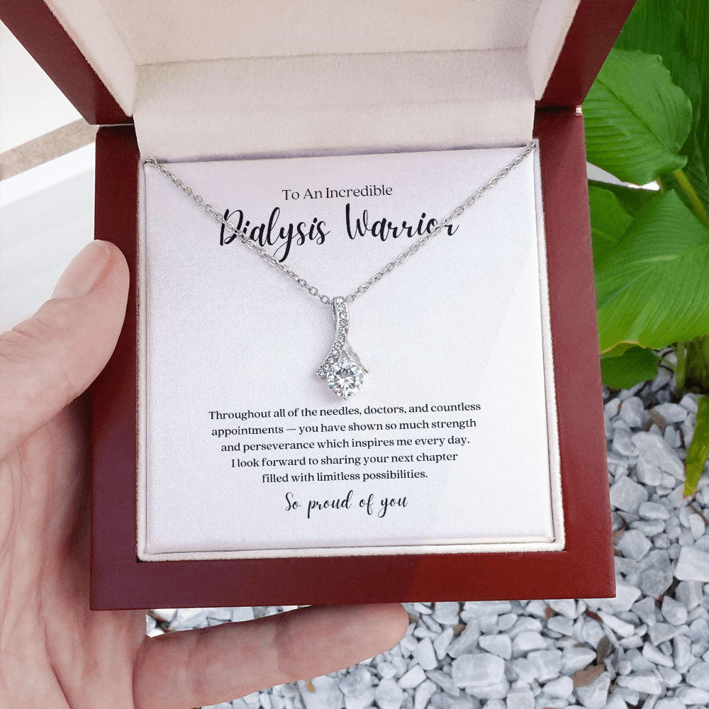 Dialysis Warrior Ribbon Pendant Necklace