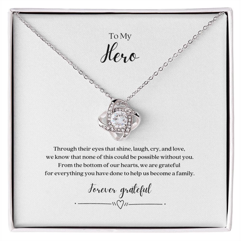 To My Hero Egg Donor Fertility Gift Necklace