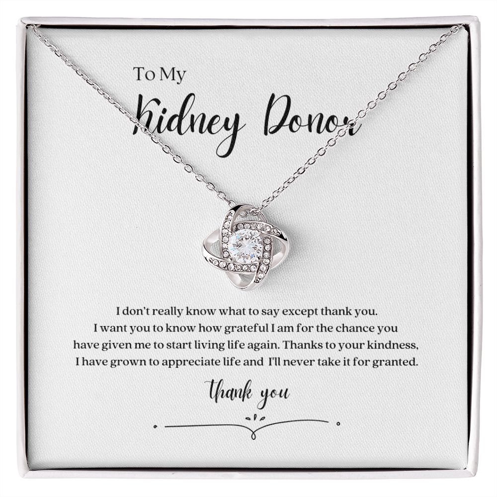 Kidney Donor 'Thank You' Pendant Necklace