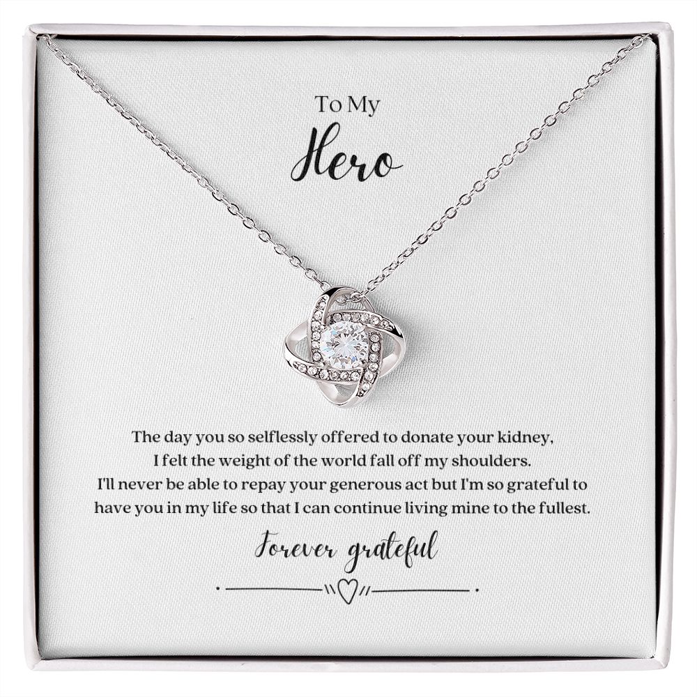 My Hero Kidney Donor Knot Necklace