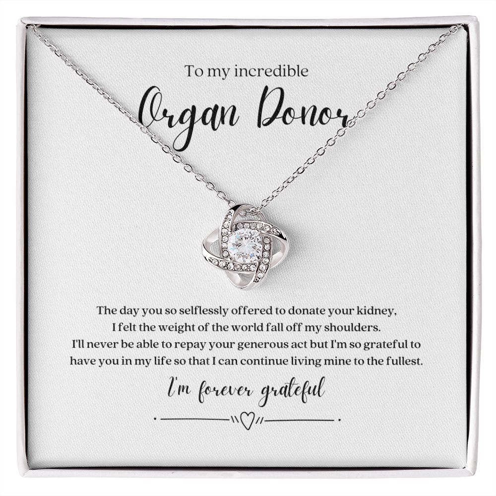 Organ Donor Gratitude Pendant Necklace