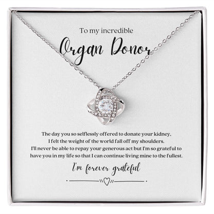 Organ Donor Gratitude Pendant Necklace