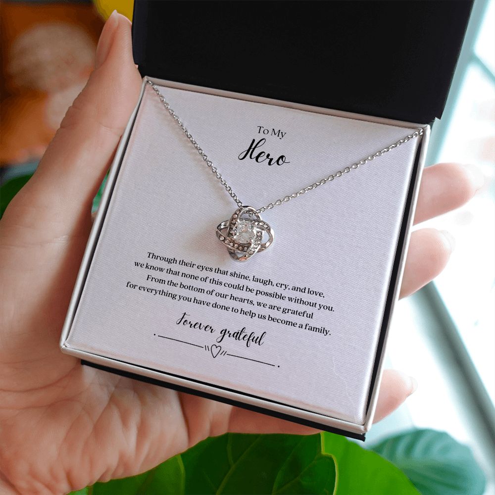 To My Hero Egg Donor Fertility Gift Necklace