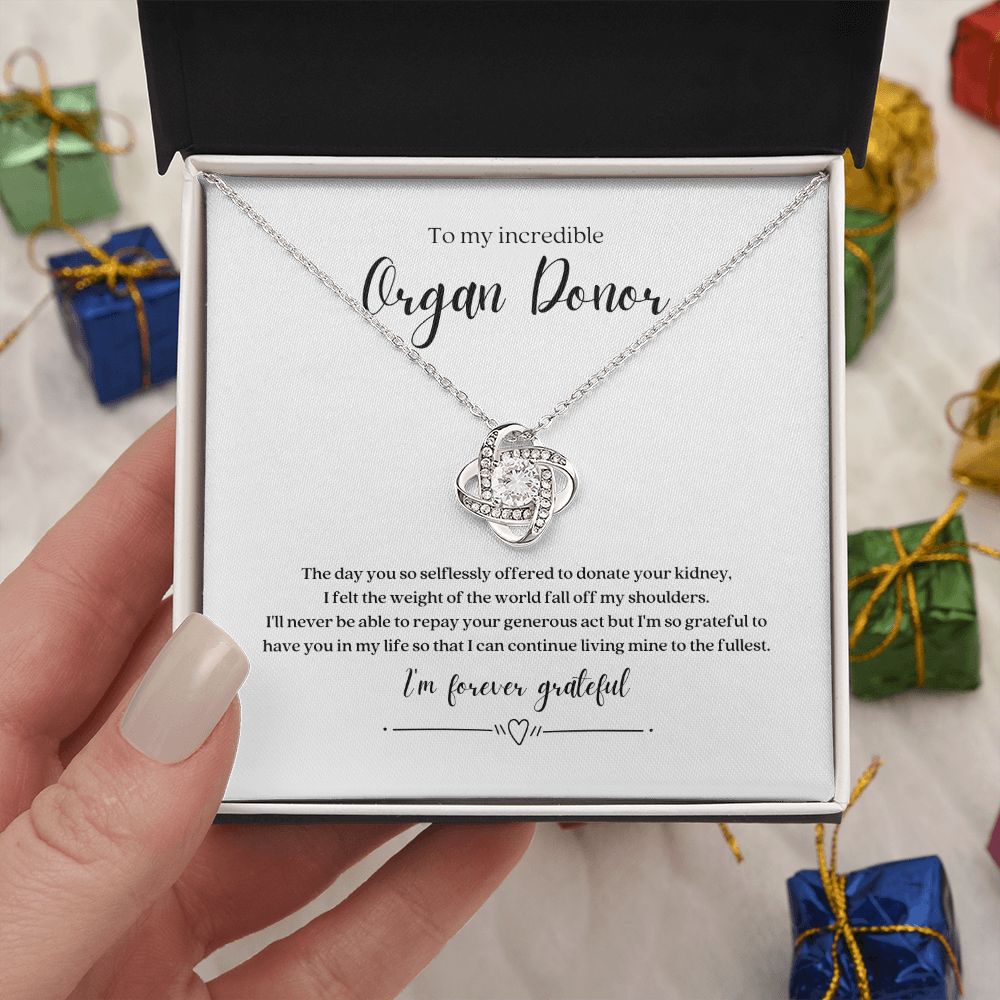 Organ Donor Gratitude Pendant Necklace