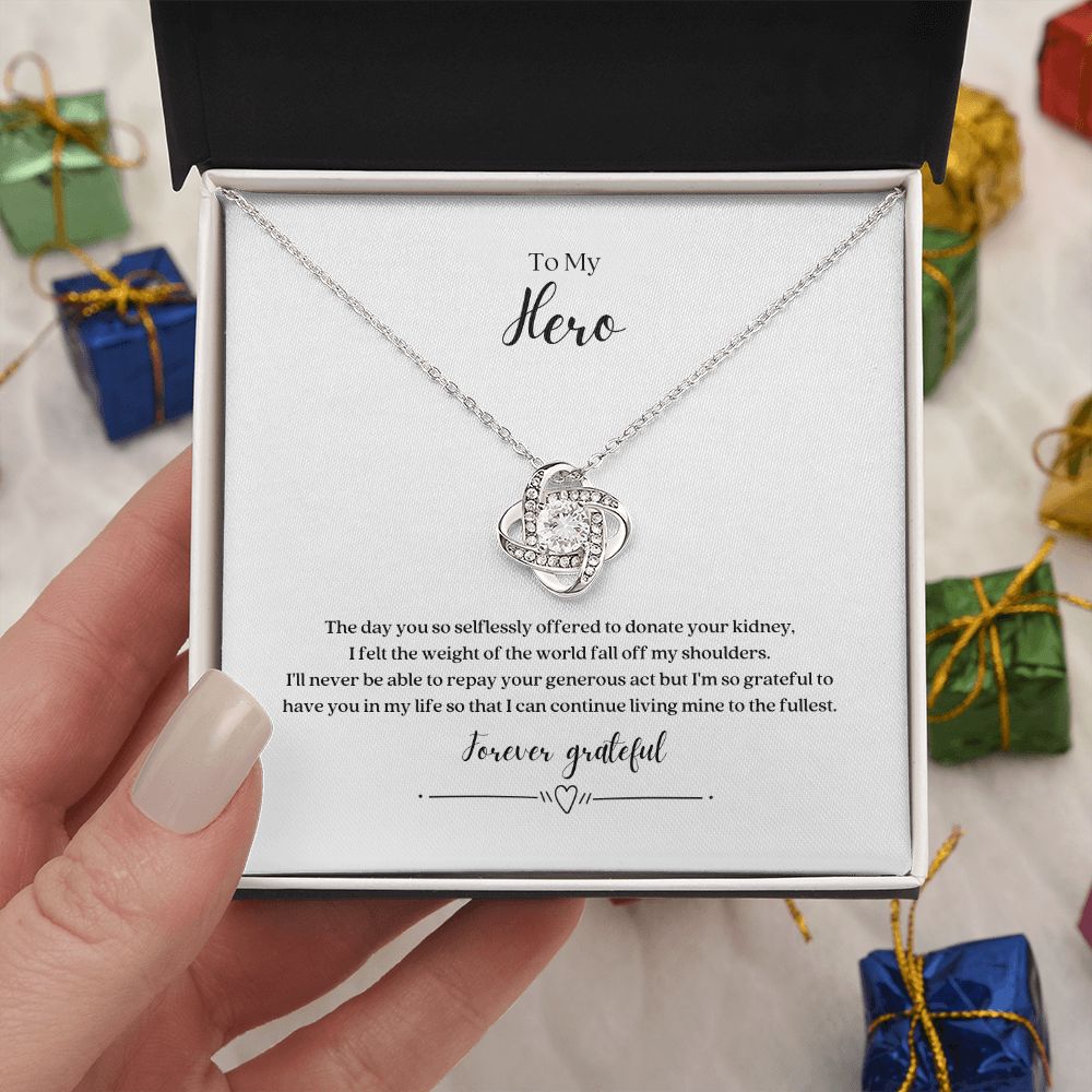 My Hero Kidney Donor Knot Necklace