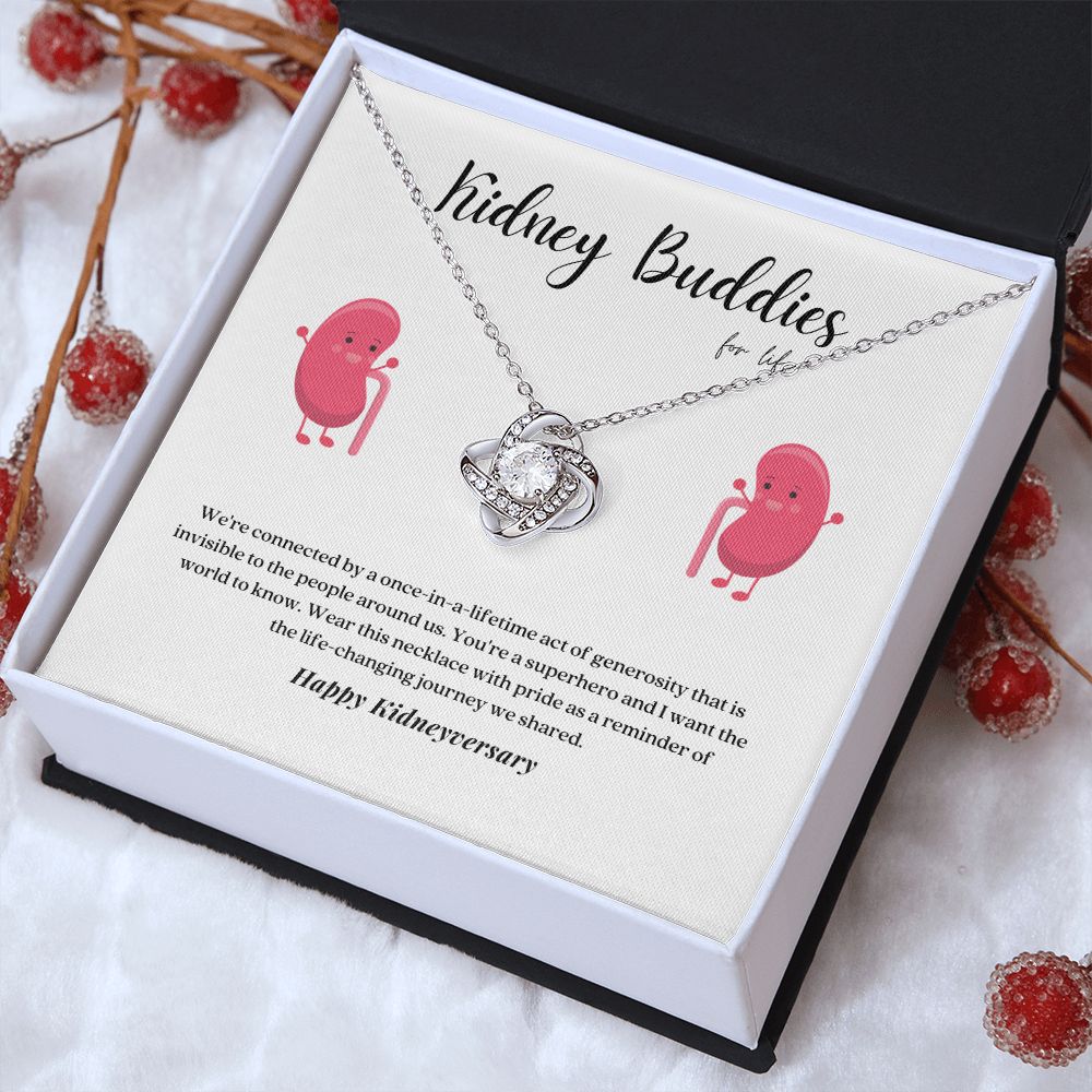 Kidney Buddies Transplant Anniversary Pendant Necklace