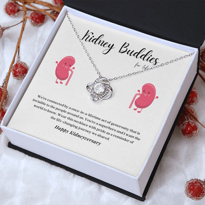 Kidney Buddies Transplant Anniversary Pendant Necklace