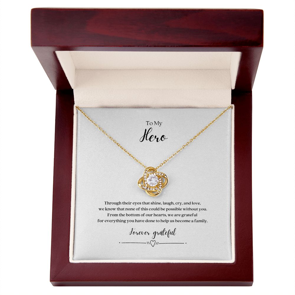 To My Hero Egg Donor Fertility Gift Necklace