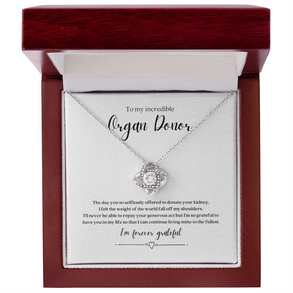 Organ Donor Gratitude Pendant Necklace