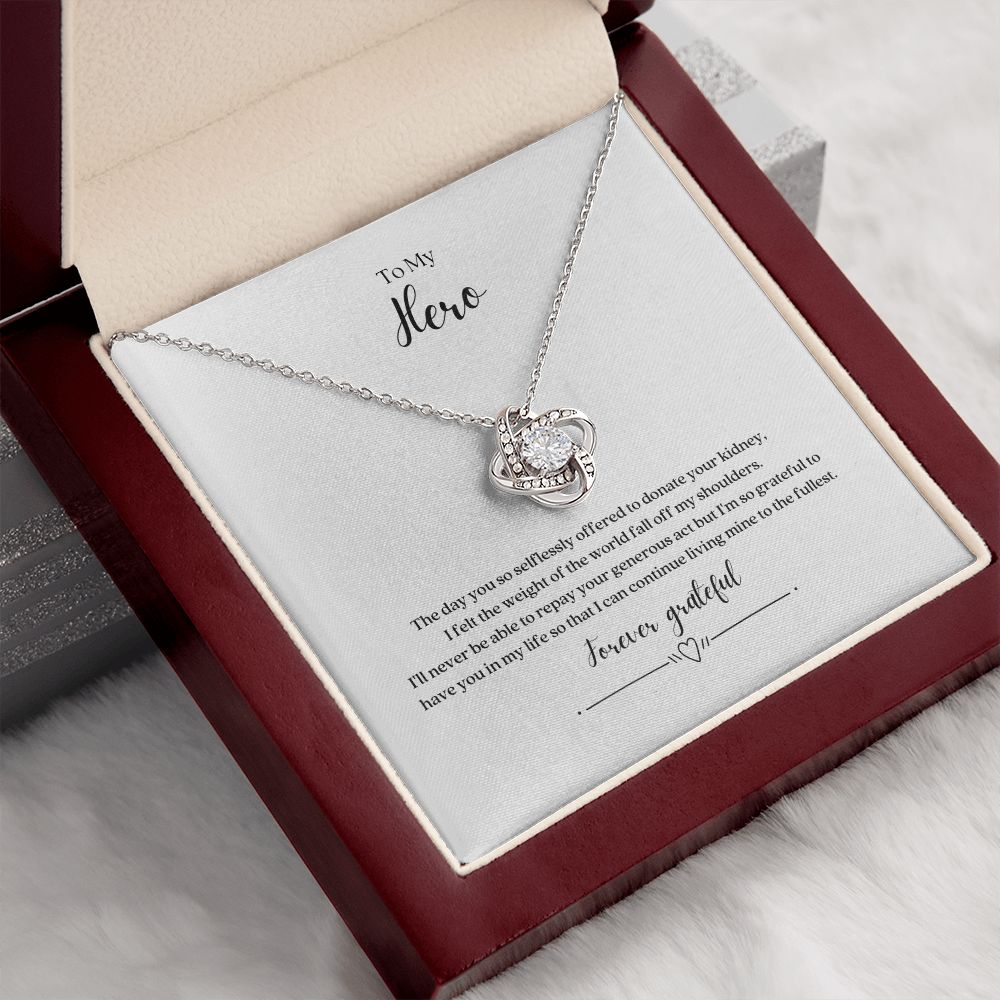 My Hero Kidney Donor Knot Necklace