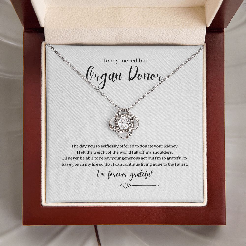 Organ Donor Gratitude Pendant Necklace