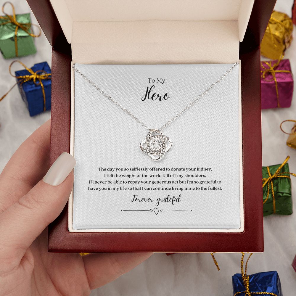 My Hero Kidney Donor Knot Necklace