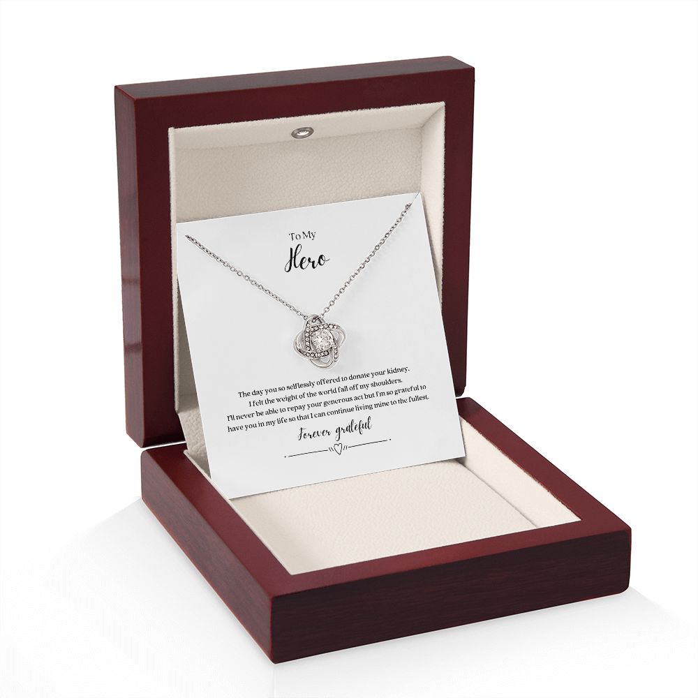 My Hero Kidney Donor Knot Necklace