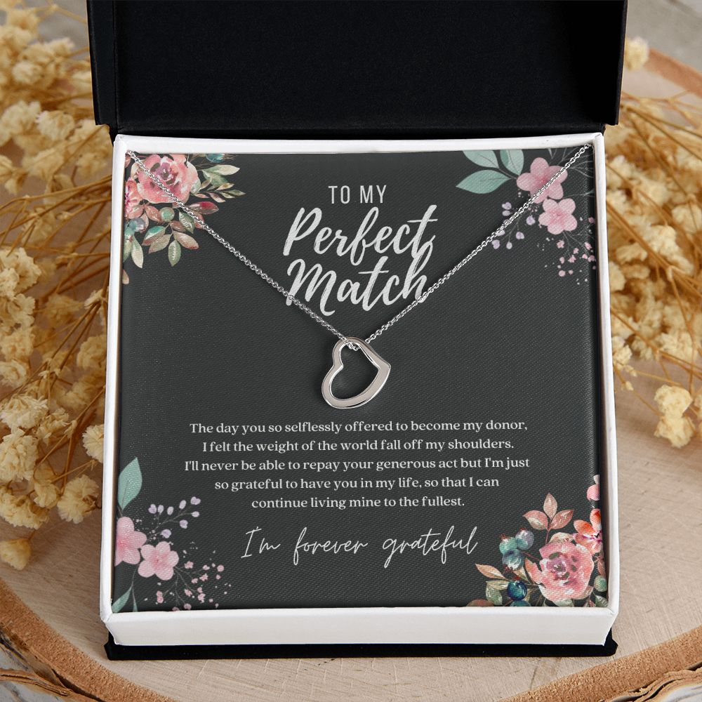 Perfect Match Donor Dainty Heart Necklace