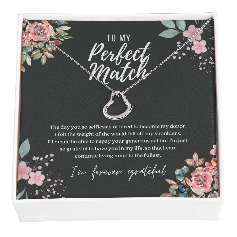 Perfect Match Donor Dainty Heart Necklace