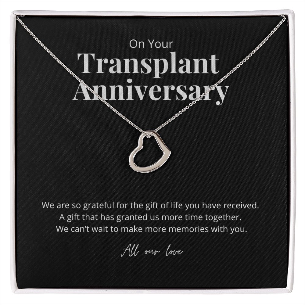 Transplant Anniversary Dainty Heart Necklace
