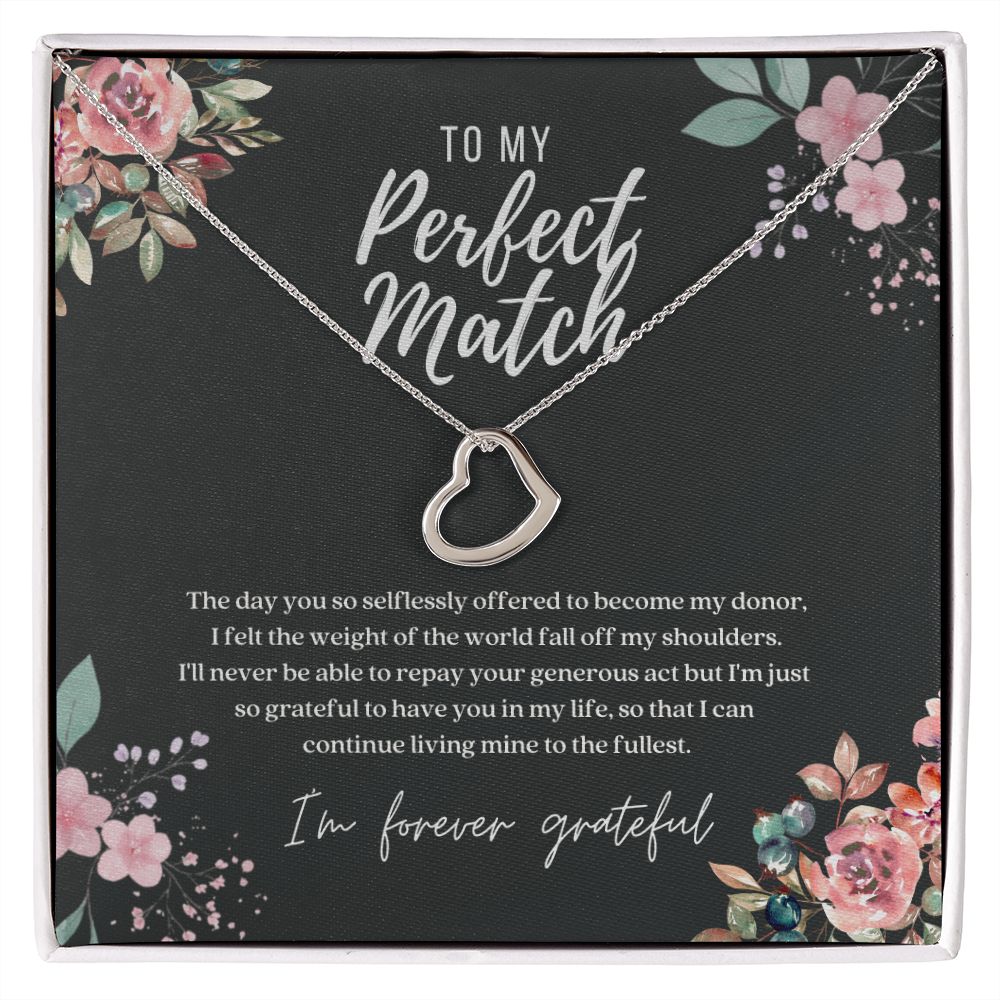 Perfect Match Donor Dainty Heart Necklace