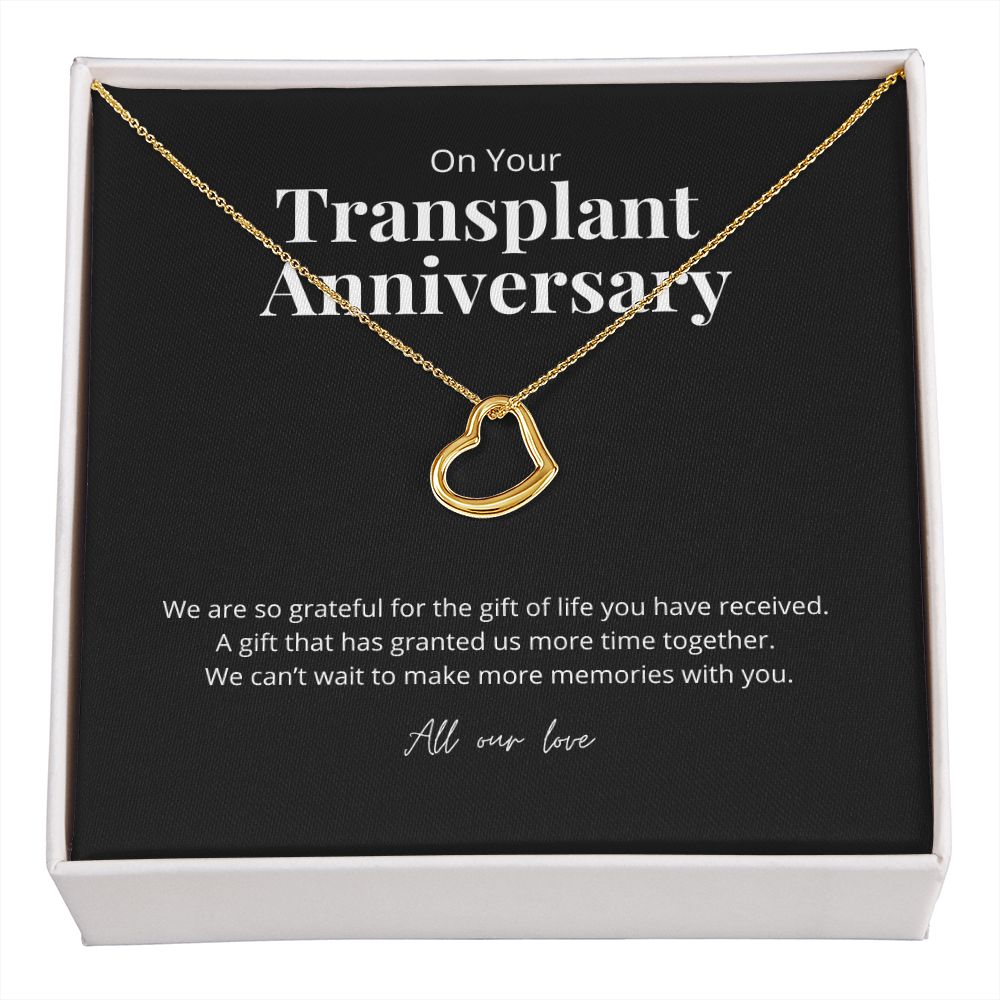 Transplant Anniversary Dainty Heart Necklace