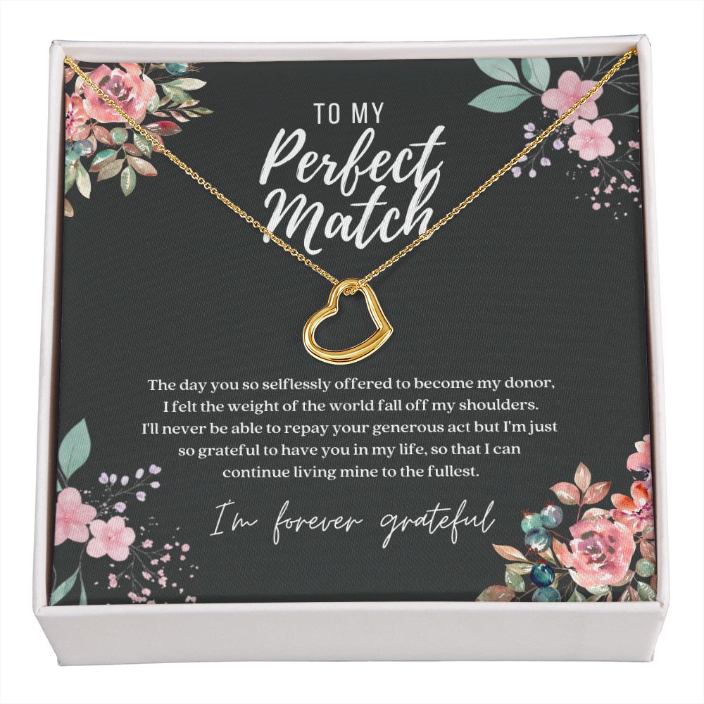 Perfect Match Donor Dainty Heart Necklace
