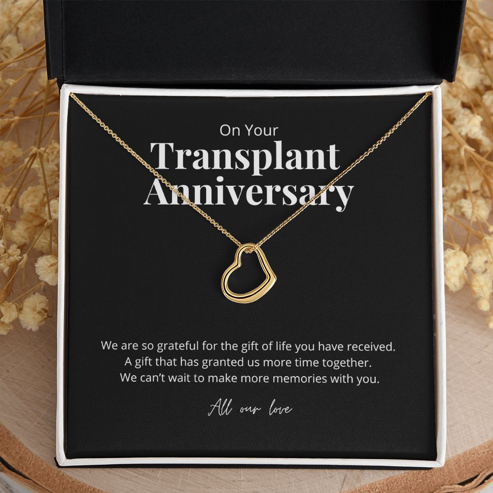 Transplant Anniversary Dainty Heart Necklace